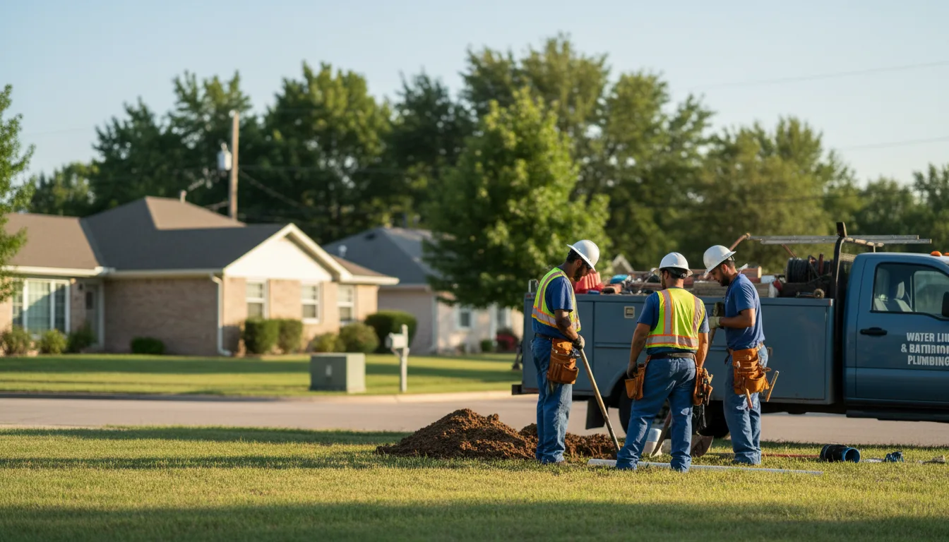 Residential water line and bathroom plumbing service in Bellevue, OH